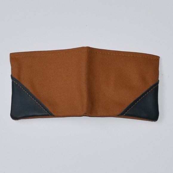 Wallet bifold canvas handmade rust colored - Picture 4 of 5